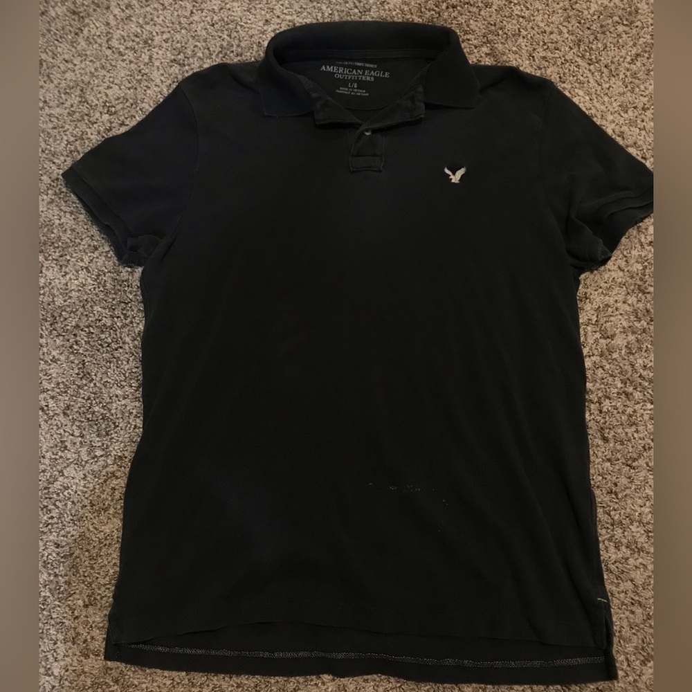 American Eagle black polo